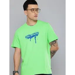 Levis Brand Logo Printed Oversized Drop-Shoulder Sleeves Pure Cotton T-shirt-picture-30