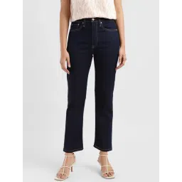 Levi's Dark Blue Cotton Straight Fit Mid Rise Jeans-picture-46