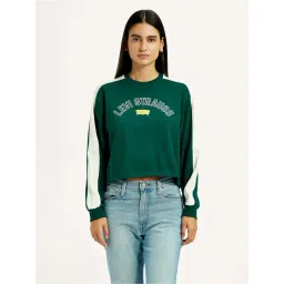 Levi's Dark Green Cotton Relaxed Fit Color-Block Sweatshirt-picture-26