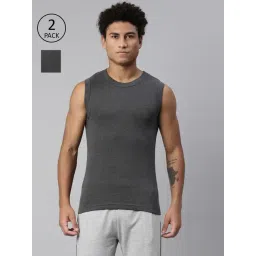 Levi's Dark Grey Cotton Vest - Pack of 2-picture-27