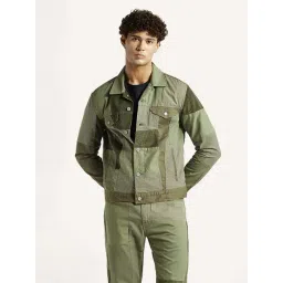 Levi's Green Cotton Regular Fit Patchwork Jacket-picture-38