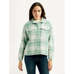 Levi's Green Cotton Slim Fit Checked Shirt-picture-15