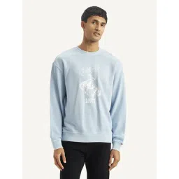Levi's Light Blue Cotton Relaxed Fit Printed Sweatshirt-picture-39