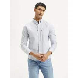 Levi's Light Blue Cotton Slim Fit Shirt-picture-35