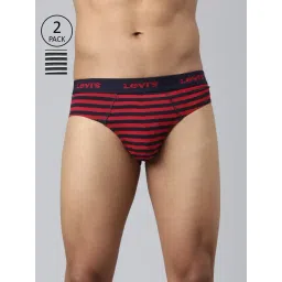 Levi'S Maroon & White Cotton Skinny Fit Striped Briefs - Pack Of 2-picture-14