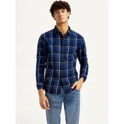 Levis Men Classic Slim Fit Tartan Checks Checked Casual Shirt-picture-45