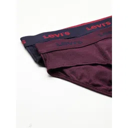 Levis Men Pack of 2 Cotton Briefs #002-BRIEF-NAVY/WINE-P2 image 5