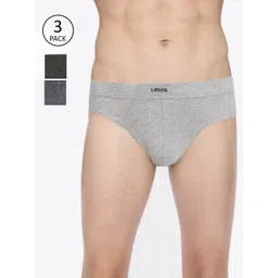 Levis Men Pack Of 3 Grey Solid Briefs-picture-33