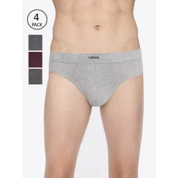 Levis Men Pack Of 4 Grey& Burgundy Solid Briefs-picture-37