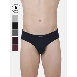 Levis Men Pack Of 6 Navy Blue & Grey Solid Briefs-picture-34