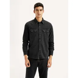 Levi's Men's Charcoal Grey Slim Fit Shirt-picture-47