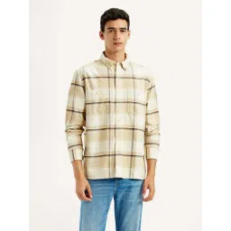 Levi's Men's Checkered Beige Flannel Shirt-picture-40