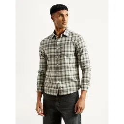 Levi's Men's Checkered Beige Slim Fit Shirt-picture-19