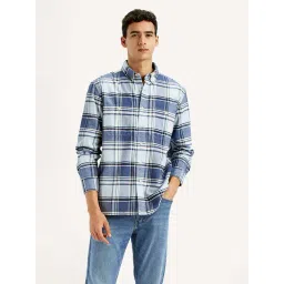 Levi's Men's Checkered Blue Flannel Shirt-picture-16