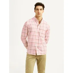 levi's Men's Checkered Pink Slim Fit Shirt-picture-15