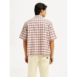 Levi's Men's Checkered White Spread Collar Shirt image 3