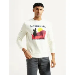 Levi's Men's Graphic Print Off-White Slim Fit Sweatshirt-picture-10