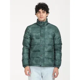 Levi's Men's Green Printed Teal High Neck Puffer Jacket-picture-21