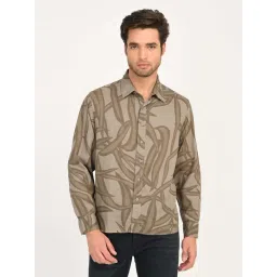 Levi's Men's Printed Taupe Spread Collar Shirt-picture-37