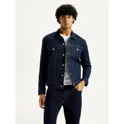 Levi's Men's Solid Dark-Blue Denim Jacket-picture-32