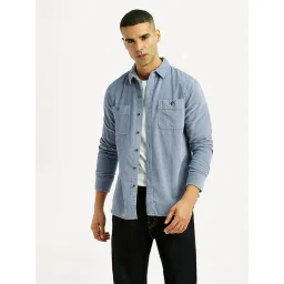 levi's Men's Solid Light Blue Slim Fit Shirt-picture-22