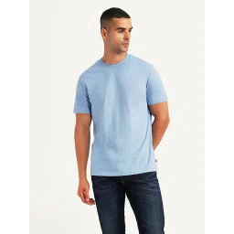 levi's Men's Solid Light Blue Slim Fit T-shirt-picture-26