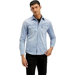 levi's Men's Solid Slim Fit Shirt (18259-0044_Blue-picture-32