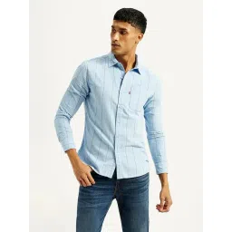 Levi's Men's Striped Light-Blue Slim Fit Shirt-picture-31