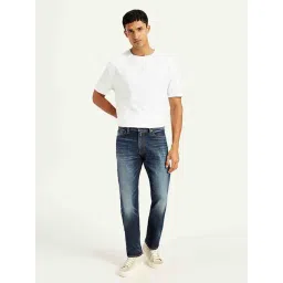 Levi's Navy Cotton Slim Fit Solid Jeans-picture-38