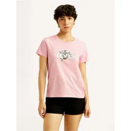 Levi'S Pink Cotton Regular Fit Logo Printed T-Shirt-picture-31