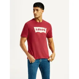 Levi's Red Cotton Regular Fit Logo Printed T-Shirt image 4