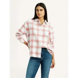 Levi's White Cotton Slim Fit Checks Shirt-picture-33