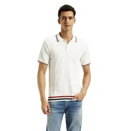 Levi's White Cotton Slim Fit Striped Polo T-Shirt-picture-22