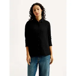levi's Women Regular Fit Solid Spread Collar Casual Shirt-picture-12