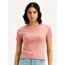 Levis Women Solid Round Neck Slim Fit Cotton T-shirt-image-29