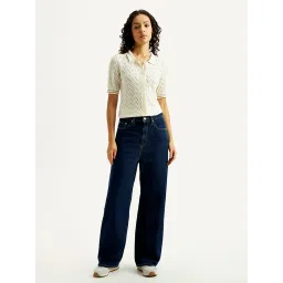 levi's Women's Dark Blue Flared Fit Mid Rise Jeans-picture-11