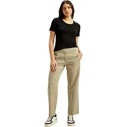 levi's Women's Mid Rise Khaki Loose Fit Trousers-picture-11