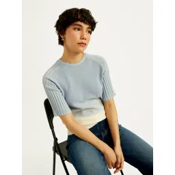 levi's Women's Ombre Light Blue Boat Neck Top-picture-22