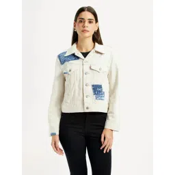 Levi's Women's Patchwork Off-White Trucker Jacket image 2