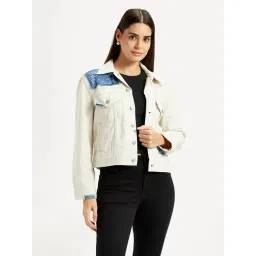 Levi's Women's Patchwork Off-White Trucker Jacket image 1
