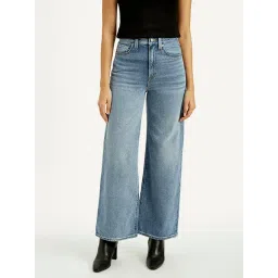 Levi's Women's Ribcage Light Indigo Wide Leg Fit High Rise Jeans-picture-25