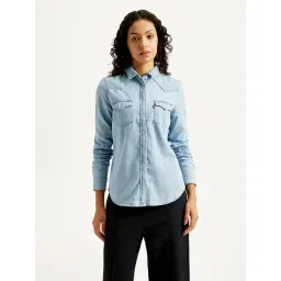 Levi's Women's Solid Spread Collar Shirt-picture-10