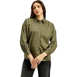 levi's Women's Solid Spread Collar Shirt-picture-29