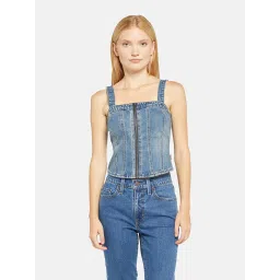 levi's Women's Solid Square Neck Denim Top-picture-18