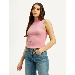levi's Women's Textured Light Pink Collar Neck Top-picture-16