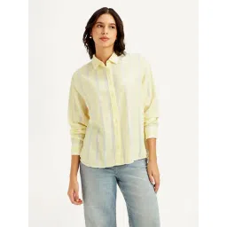 Levi's Yellow Cotton Relaxed Fit Striped Shirt-picture-40
