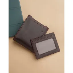 levi's Men's Brown Solid Bi-Fold Wallet image 1