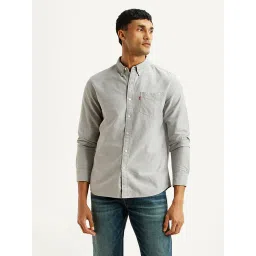 levi's Men's Solid Light Grey Slim Fit Shirt image 1