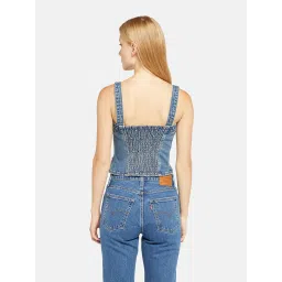 levi's Women's Solid Square Neck Denim Top image 2