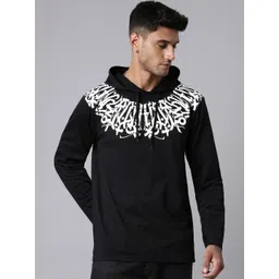 LEWEL Men Typography Printed Hooded Cotton T-shirt-picture-20